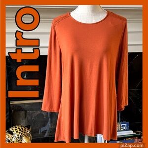 NWT ~ Intro. Rust Orange Women's Tunic Top ~ Sz L